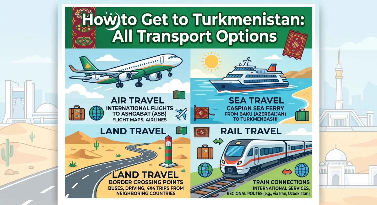 How to Get to Turkmenistan: All Transport Options, Routes, and Border Crossings